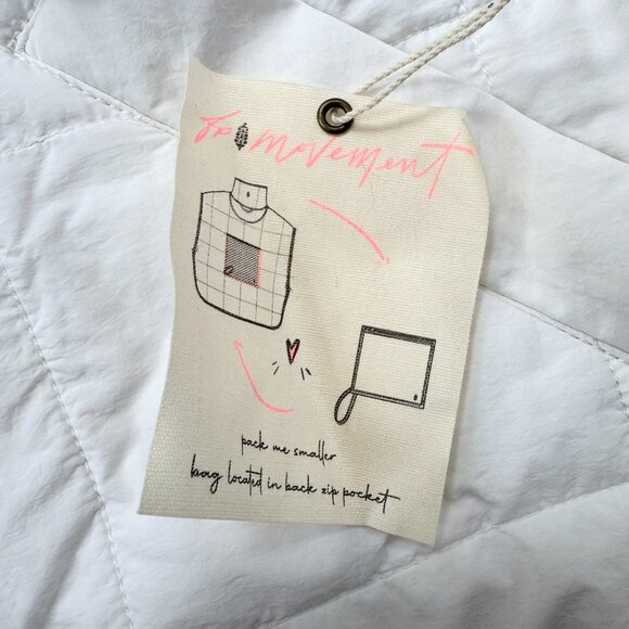 NWT Free People Movement Pippa Packable Puffer Vest Sleeveless in White Medium - Picture 7 of 10
